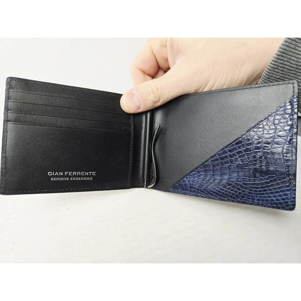 Gian Ferrente genuine‎ leather wallet crocodile mens